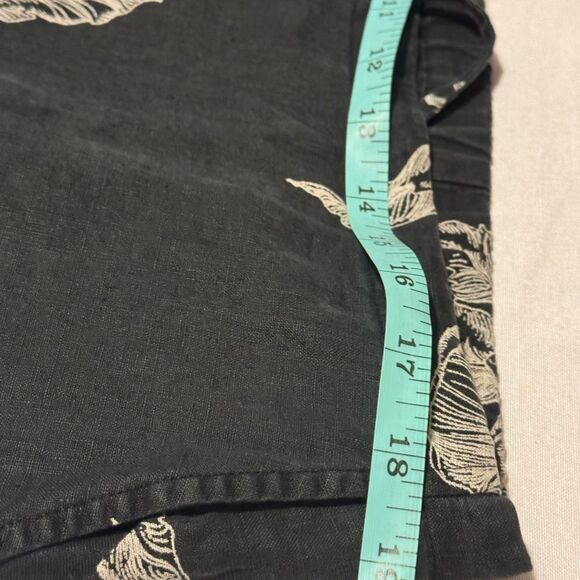 RAFAELLA Women Size 12 Black and White %100 linen Floral pants Quiet‎ Luxury - Picture 5 of 6